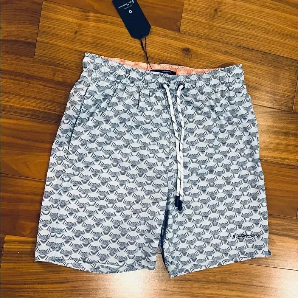 Ben Sherman classic wave swim trunk size small NWT
